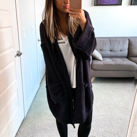 Free People Sweaters - NWT Oversized Cardigan Sweater - Navy Blue